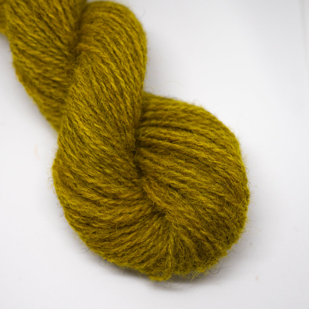 Hand Dyed 2 Ply Shetland Wool - Mustard Yellow (25g Skein)