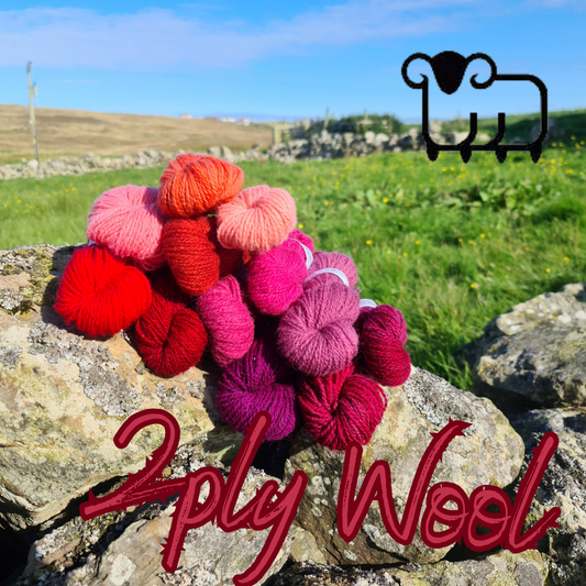 2 ply Shetland Wool 25g Skein - Red & Pink Collection