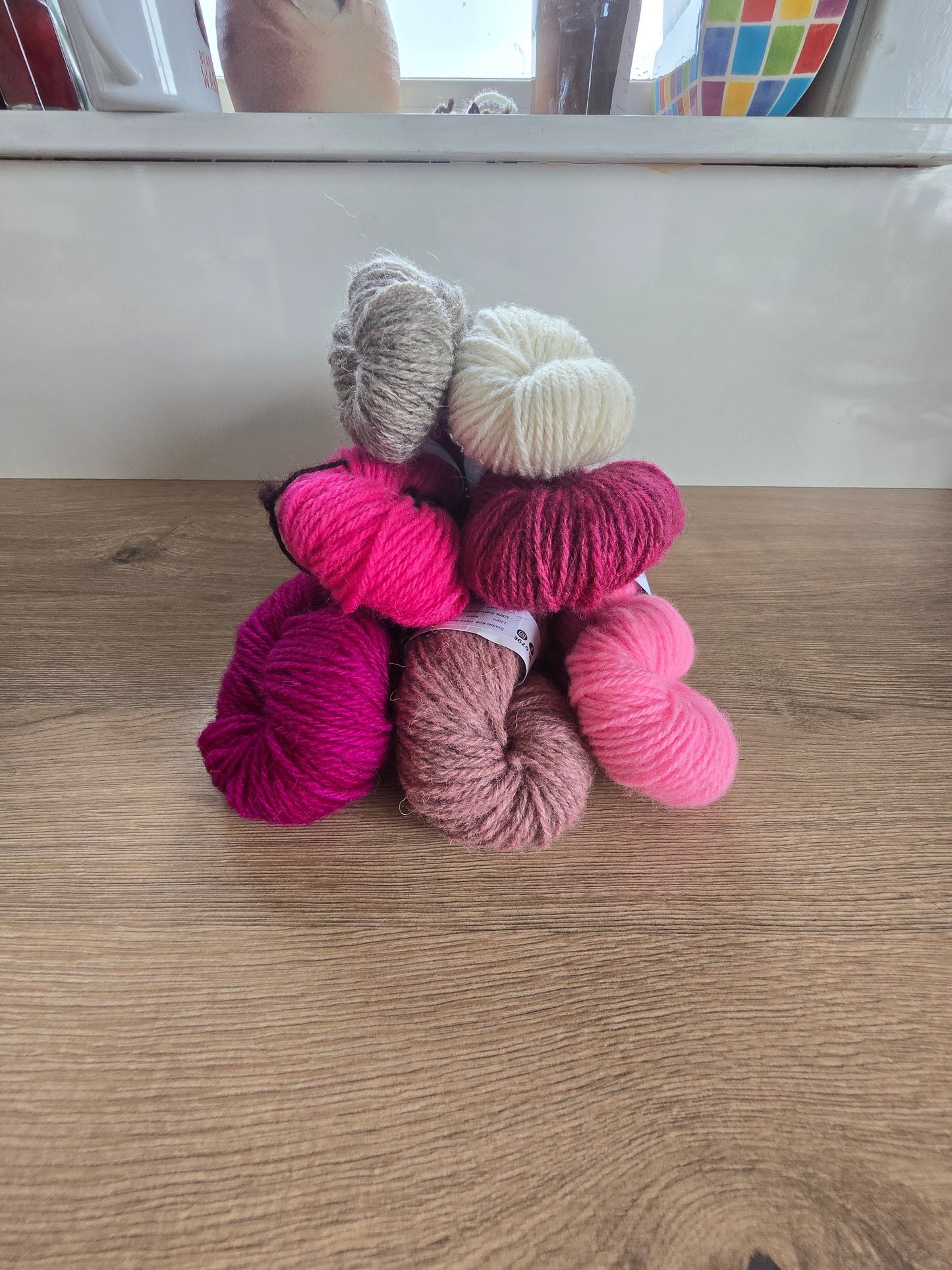 DK Shetland wool 50g Pink & Red Collection - Colours include shet rose, sundew, bubblegum, ragged robin