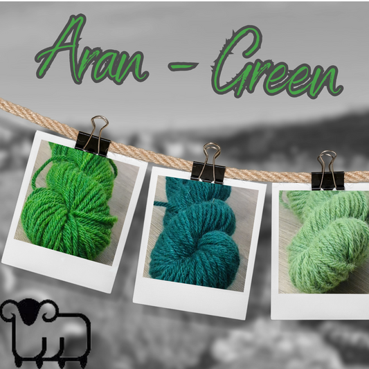 Aran 50g Green Collection - Colours include Soft Green, Leaf Green, Emerald