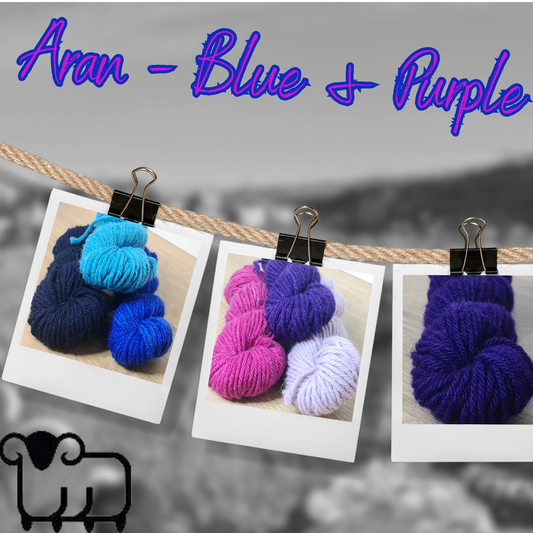 Aran 50g Purple & Blue Collection - Colours include Purple, Berry, Lilac