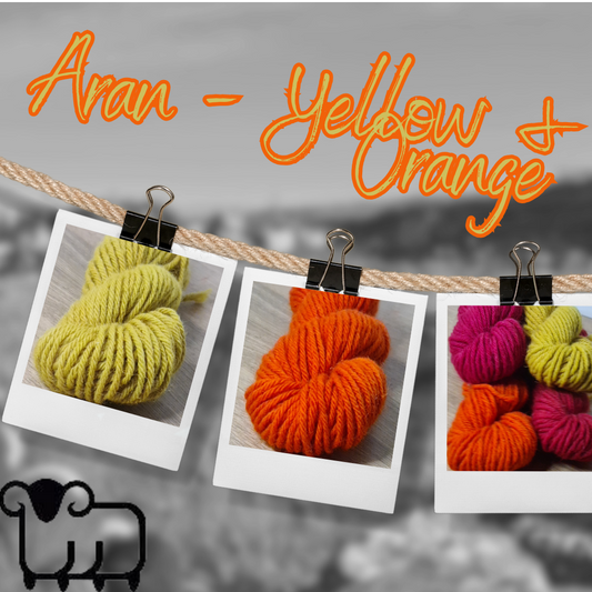 Aran 50g Yellow & Orange Collection - Colours include Gold, Orange, Burnt Orange