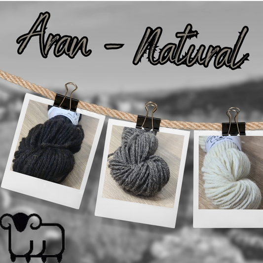 Aran 50g Natural Collection - Colours include White, Brown, Black
