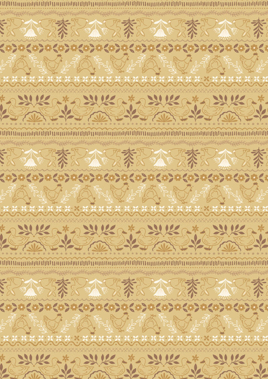 Lewis & Irene Fabric - Country Croft - Farm friends - Honey