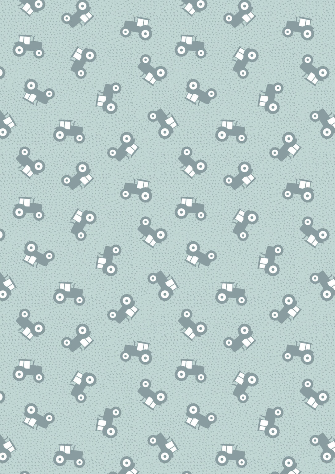 Lewis & Irene Fabric - Country Croft - Duck egg - Tractors
