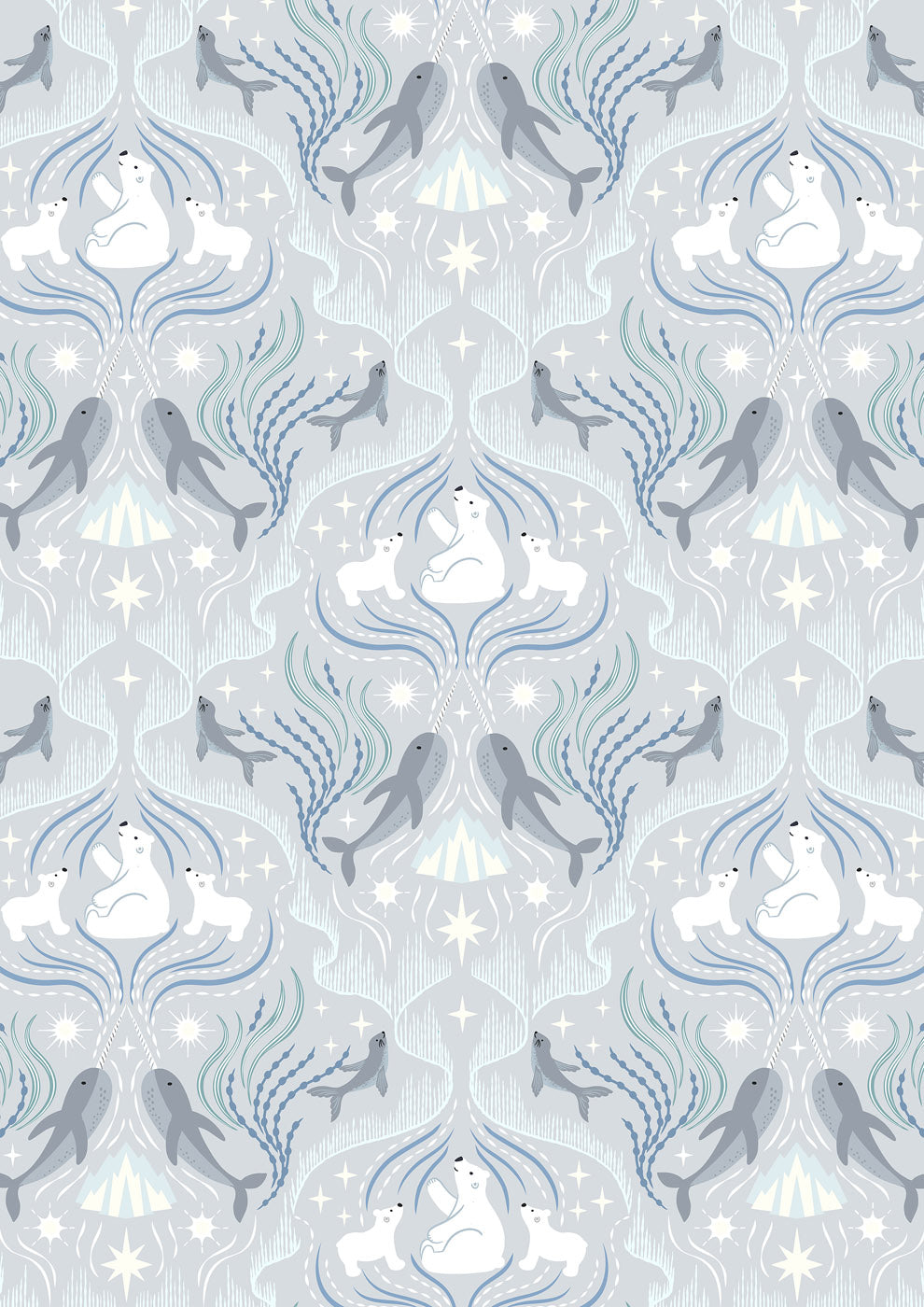 Lewis & Irene Fabric - Where the sky dances on silver ice