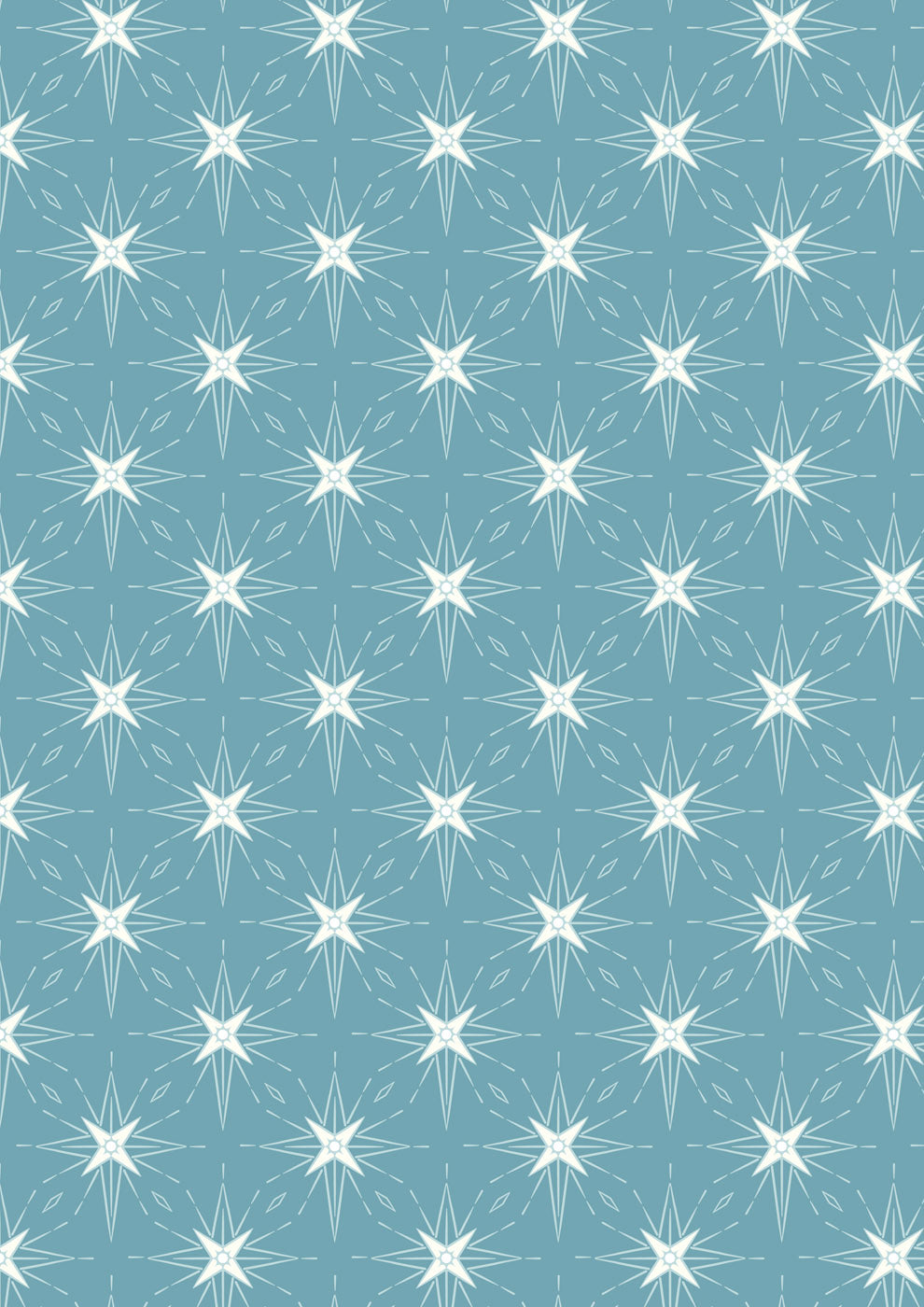 Lewis & Irene Fabric - North star on north blue