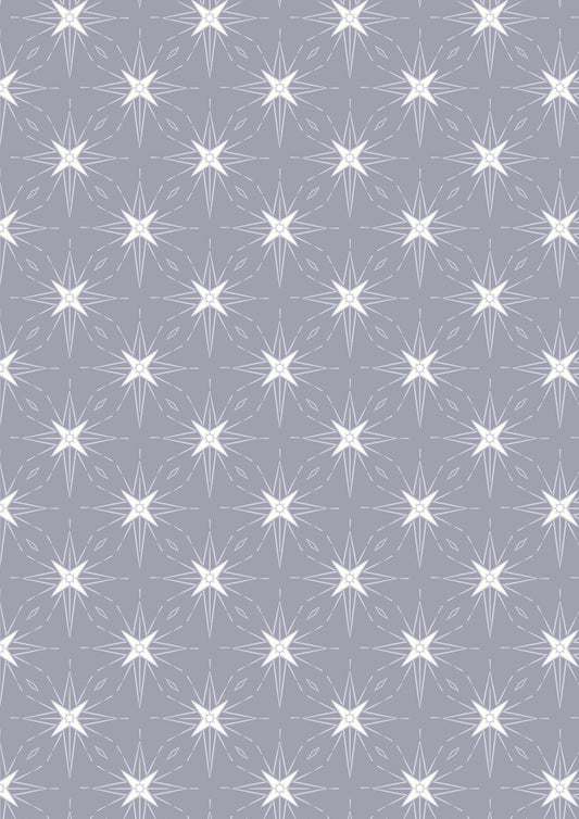 Lewis & Irene Fabric - North star on warm grey