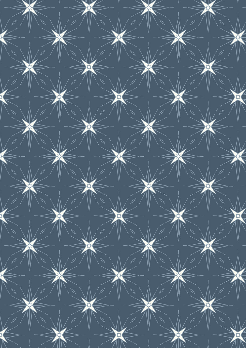 Lewis & Irene Fabric - North star on dark blue