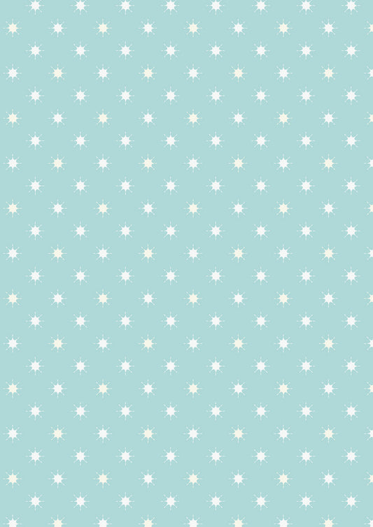 Lewis & Irene Fabric - Little stars on icy blue