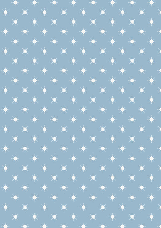 Lewis & Irene Fabric - Little stars on blue grey