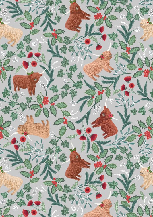 Lewis & Irene Fabric - Highlands on misty silver