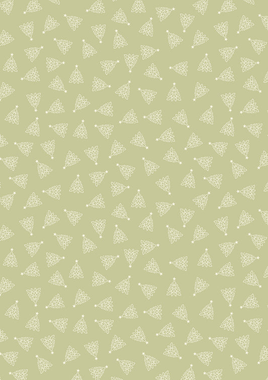 Lewis & Irene Fabric - Celtic trees on festive sage