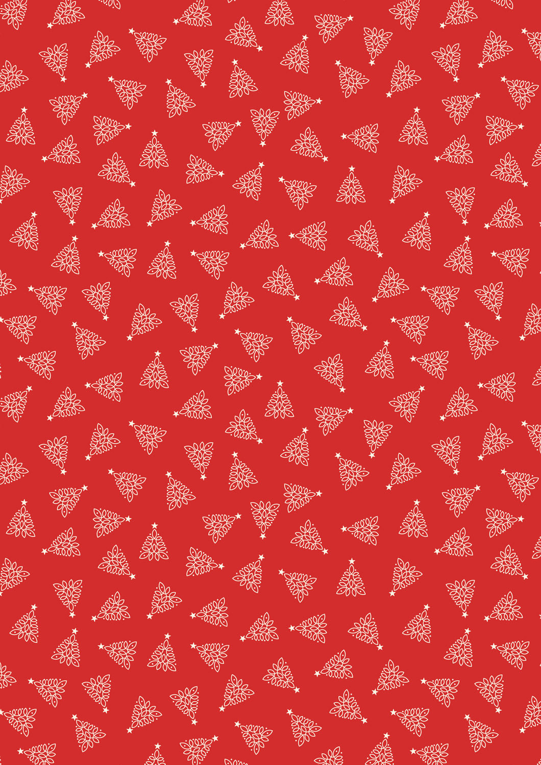 Lewis & Irene Fabric - Celtic trees on winter red