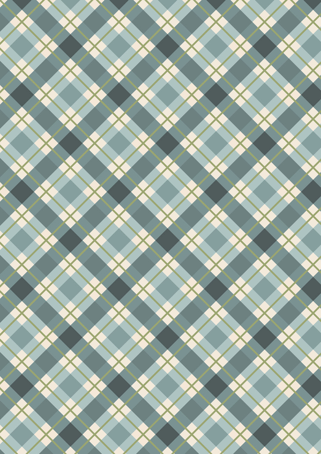 Lewis & Irene Fabric - Winter blue check