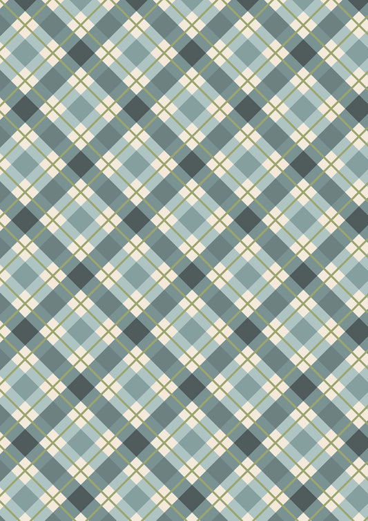 Lewis & Irene Fabric - Winter blue check