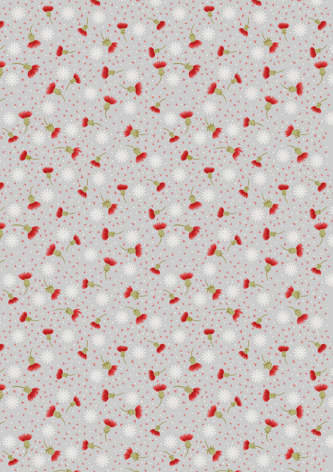 Lewis & Irene Fabric - Thistledown on silver