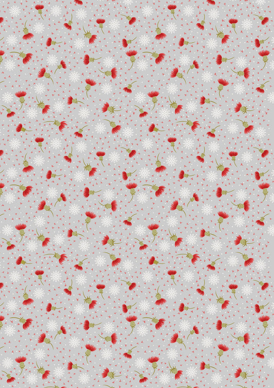 Lewis & Irene Fabric - Thistledown on silver