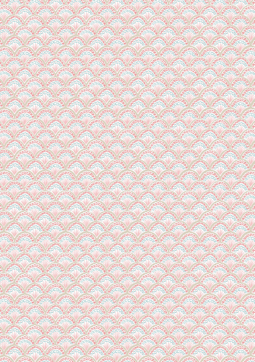 Lewis & Irene Fabric - Fancy shells linen & pink