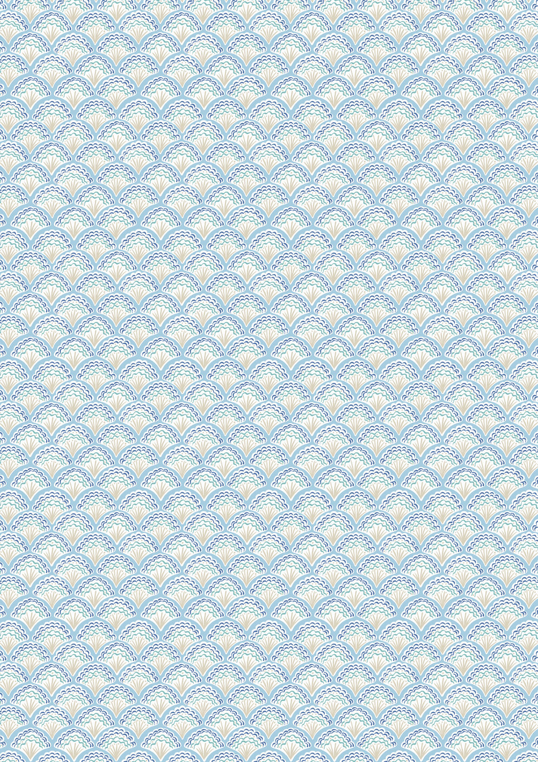 Lewis & Irene Fabric - Fancy shells blue