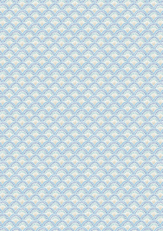 Lewis & Irene Fabric - Fancy shells blue