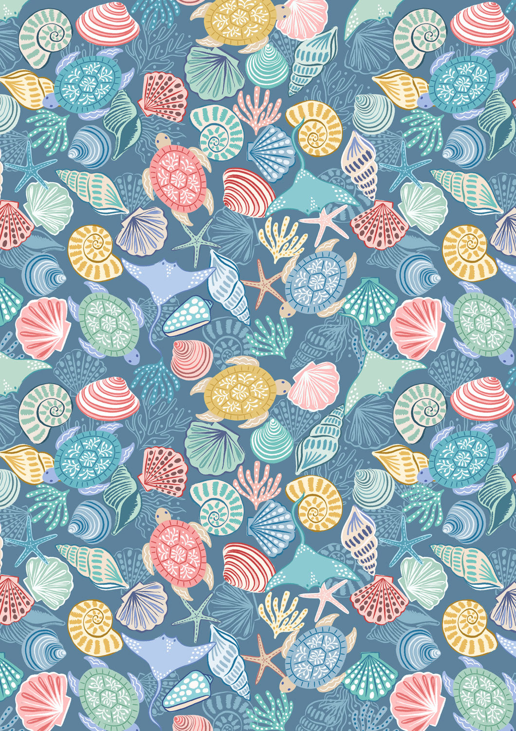 Lewis & Irene Fabric - Rays & turtles