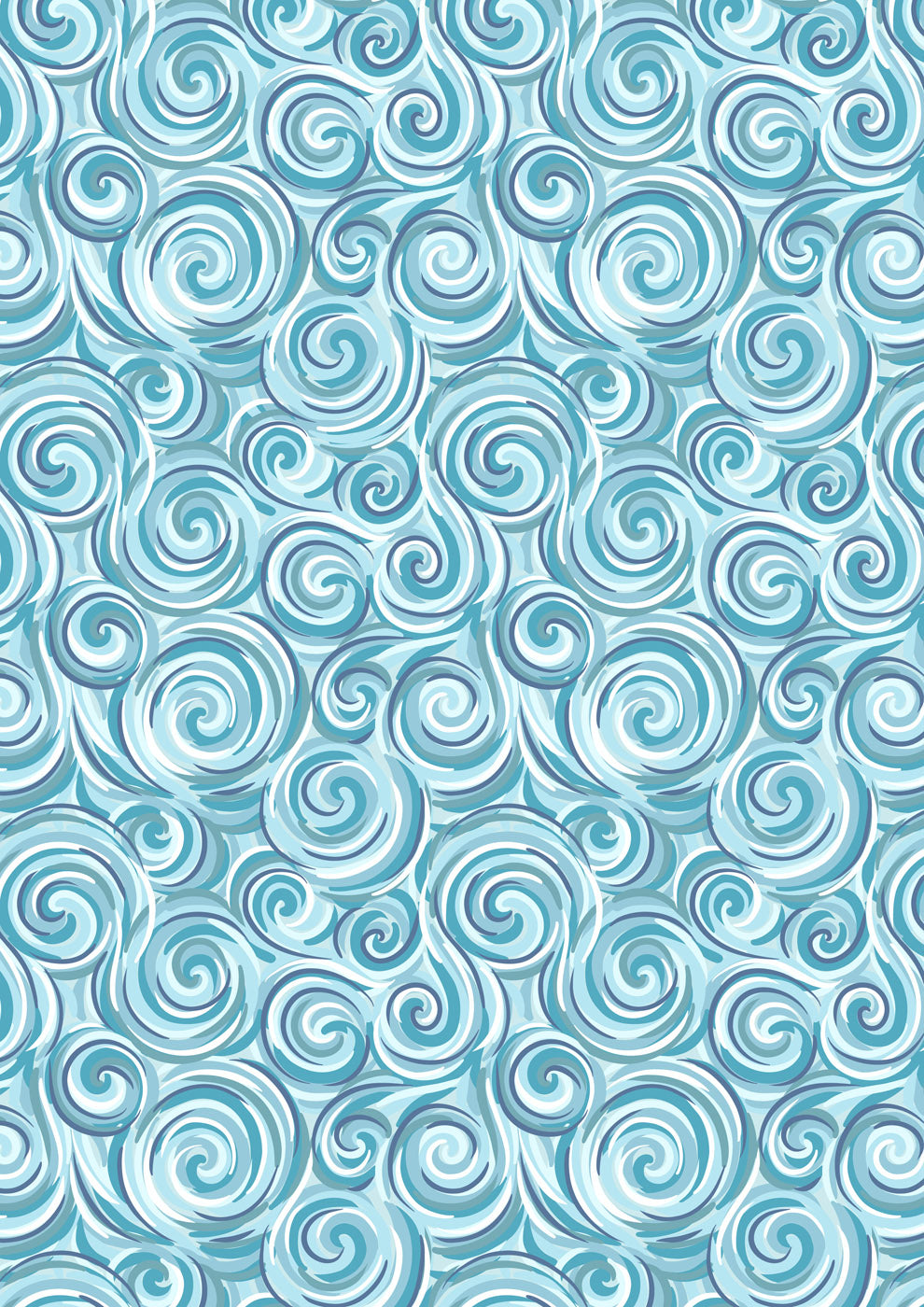 Lewis & Irene Fabric - Northern lights swirl blue