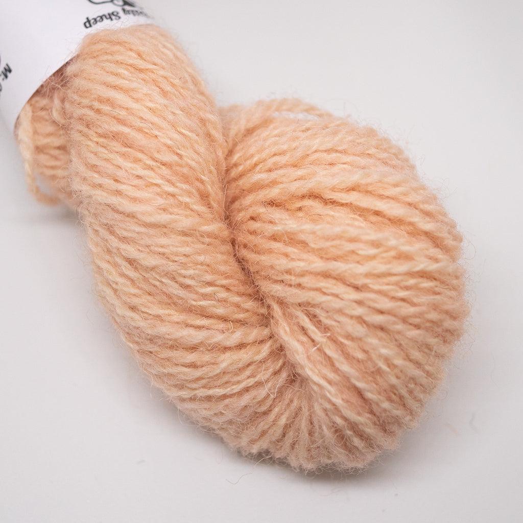 Hand Dyed 2 Ply Shetland Wool - Pale Peach (25g Skein)