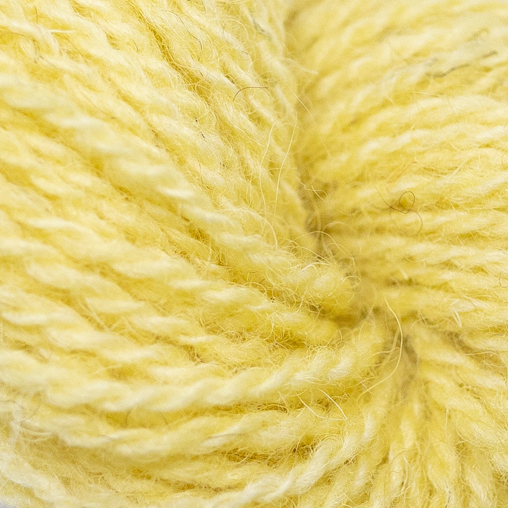 Hand Dyed 2 Ply Shetland Wool - Lemon (25g Skein)