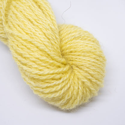 Hand Dyed 2 Ply Shetland Wool - Lemon (25g Skein)