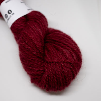 Hand Dyed 2 Ply Shetland Wool - Burgundy Red (25g Skein)